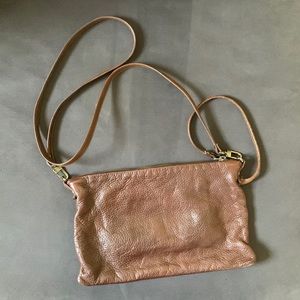 Rough & Tumble Large Wristlet Clutch / Crossbody Handbag, Chestnut
